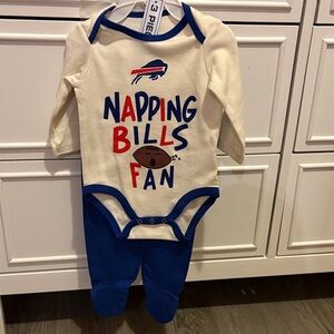Gerber Cream and Blue Napping Bills Fan Footie